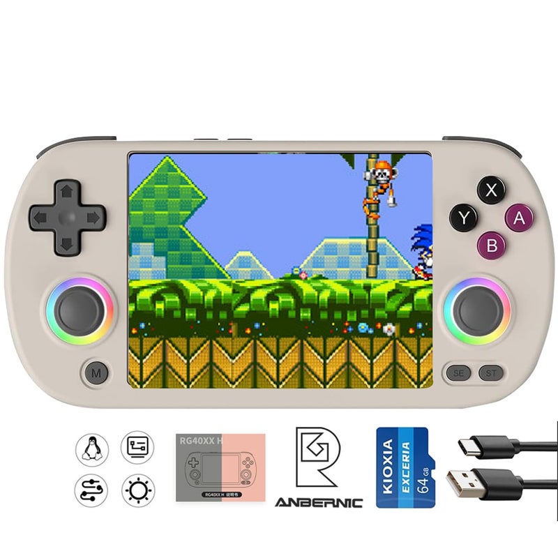 Aivuidbs RG40XX H Handheld Game Console rg40xxh Retro Gaming Console 4.0'' IPS Screen with 64G TF Card Pre-Installed Games Linux 64-bit System RG 40XX H Supports 5G WiFi Bluetooth HDMI and TV Output RG40XX - Image 1